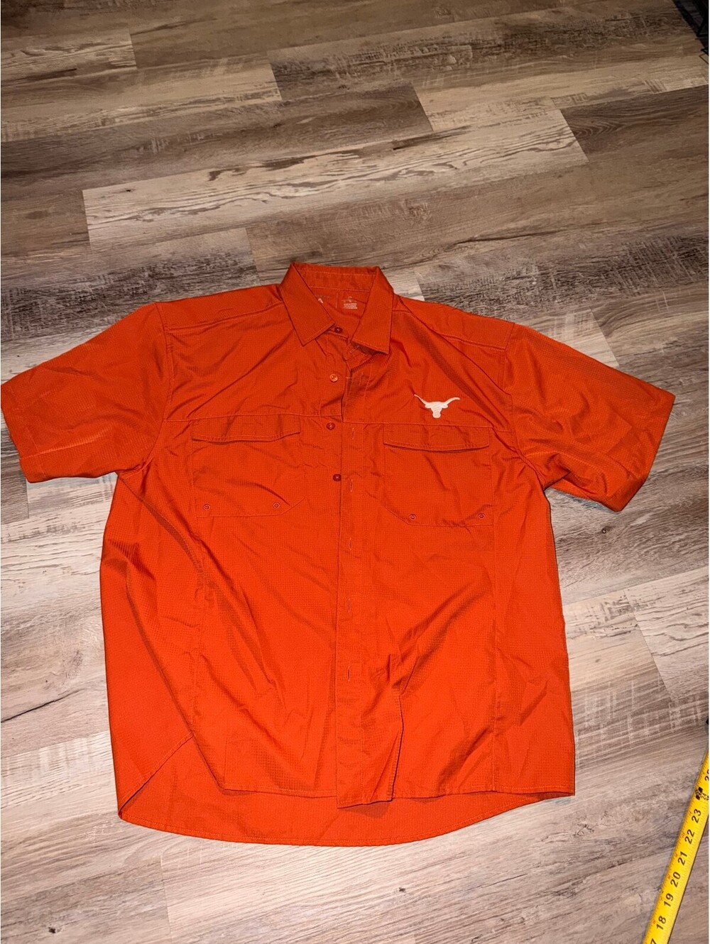 Antigua Texas Longhorns orange short sleeve button-up shirt XL Mens